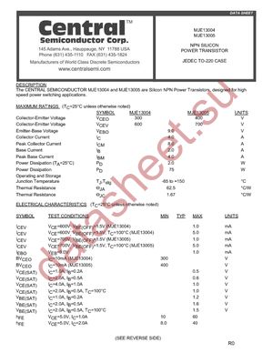 MJE13005 datasheet  